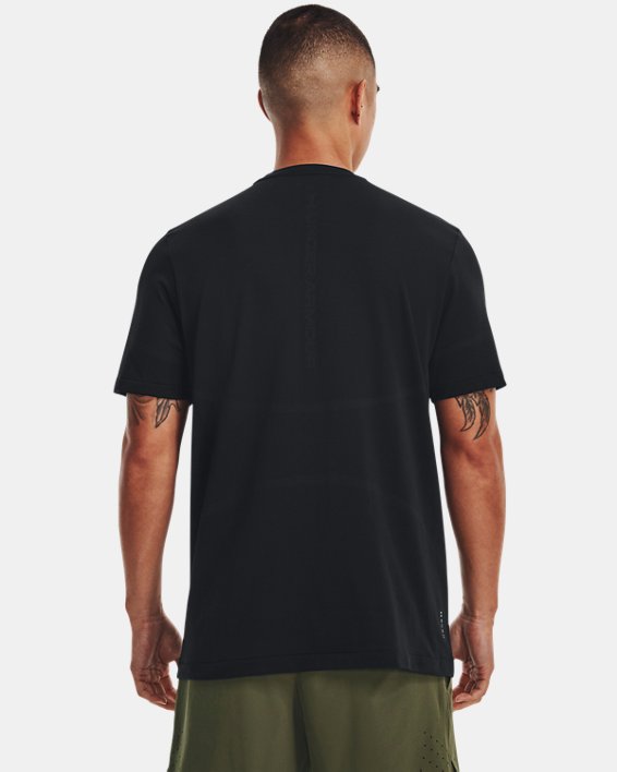 Camiseta de manga corta sin costuras UA RUSH™ Legacy para hombre, Black, pdpMainDesktop image number 1